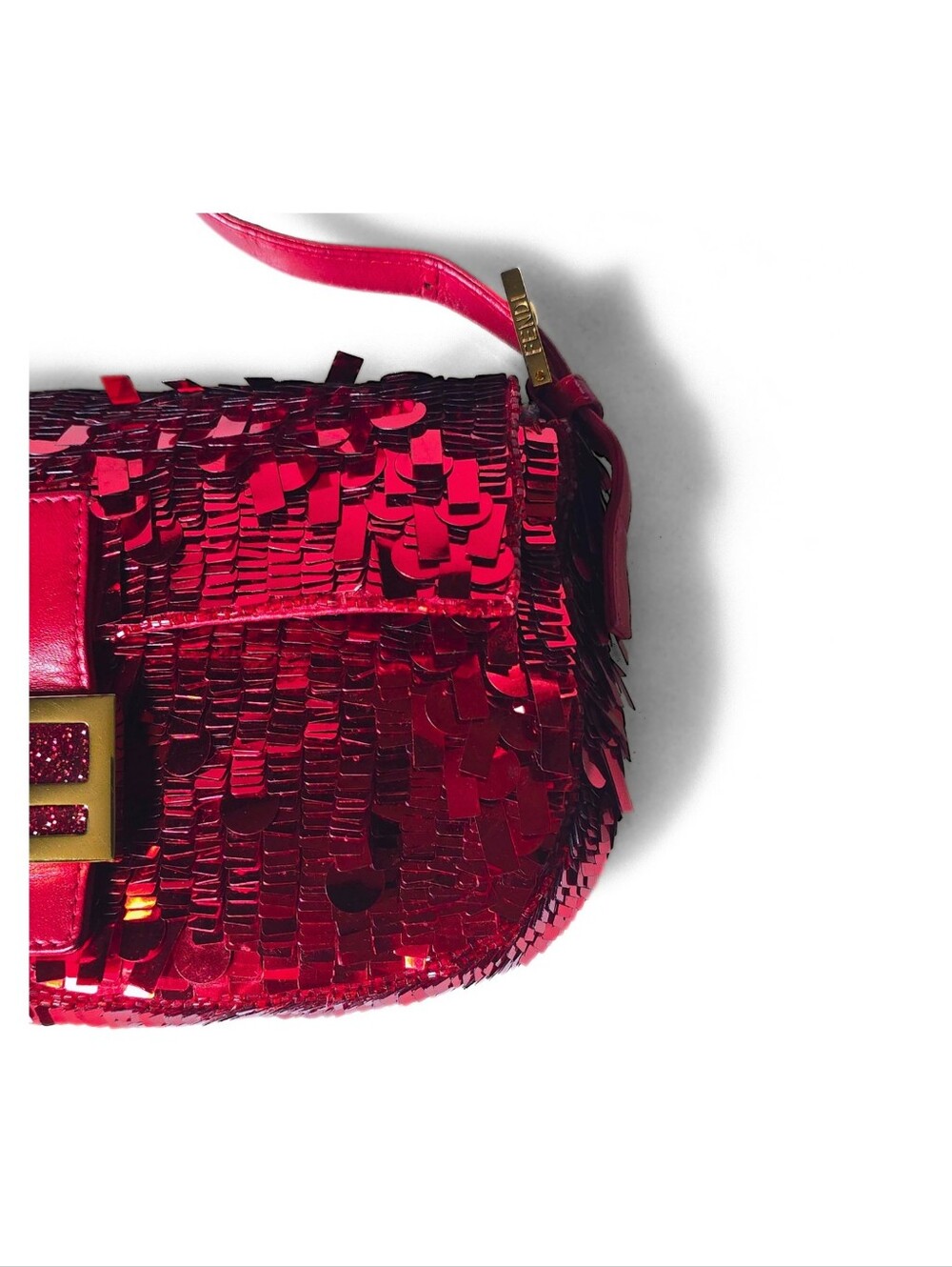 **SOLD**Fendi Baguette Vintage Ruby Red Sequins Red Version of ASO SATC - Picture 4 of 17